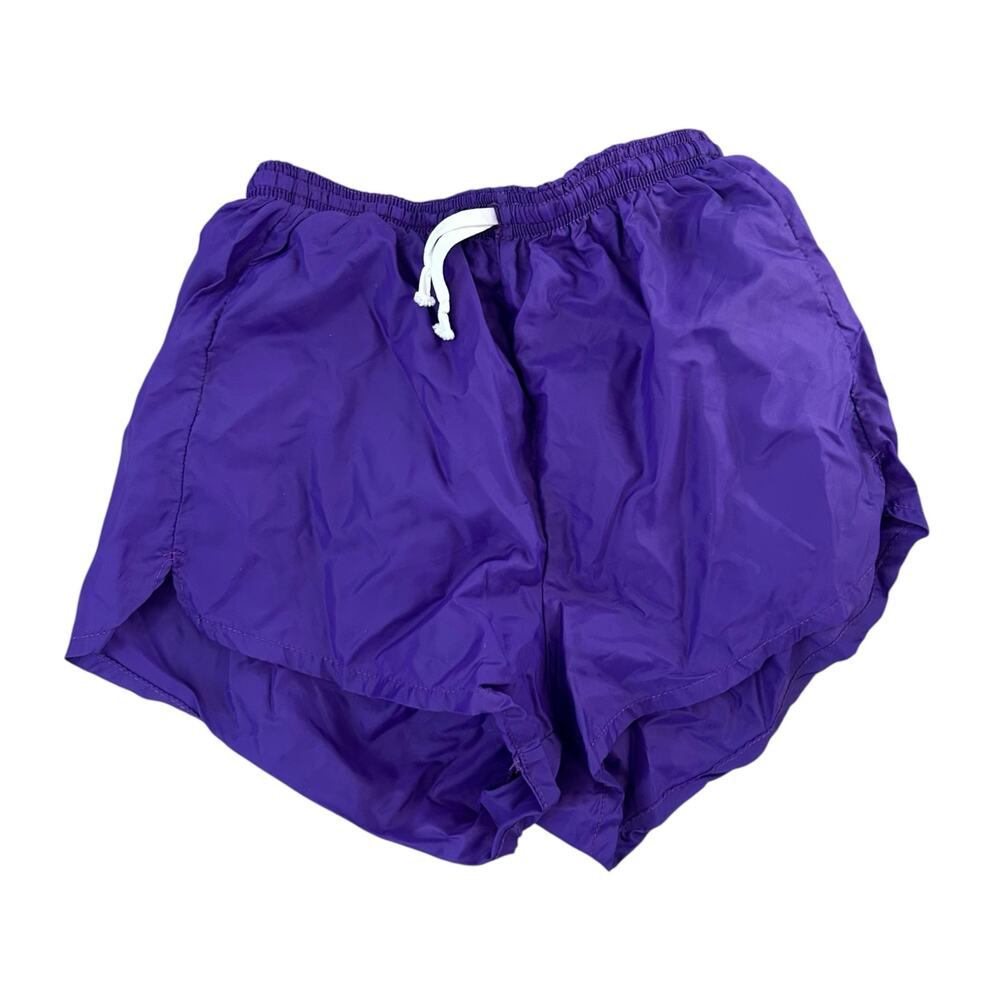 Vtg Dodger Short Gym Shorts Running Purple Nylon USA Small/Medium Sporty Swishy